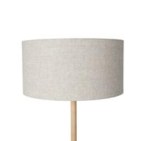 QAZQA Landelijke vloerlamp hout met lichtbruine kap - Mels - thumbnail