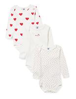 Set van 3 rompers met lange mouwen PETIT BATEAU veel wit - thumbnail