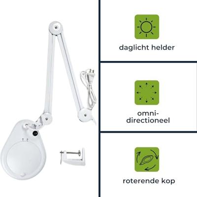 Loeplamp 5 dioptrie 22 w wit Velleman - Velleman