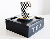 Theedoos mdf 9 vakken zwart - thumbnail