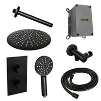 Inbouw Regendouche Set Brauer Black Edition Plafond Uitloop Ronde Hoofddouche 30 cm Met Handdouche 3 Standen Mat Zwart Brauer - thumbnail