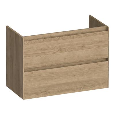 Brauer Inspire - Onderkast Ondiep - 80 cm - met 2 Softclose Lades Greeploos en 1 Sifon Uitsparing - Sunlit