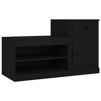 Schoenenkast 100x42x60 cm bewerkt hout zwart - thumbnail