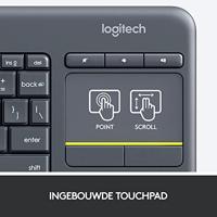 Logitech K400 Plus toetsenbord Draadloos Zwart Azerty Belgisch - thumbnail