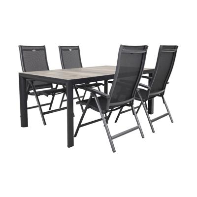 Hartman Salvatore/Kings verstelbare tuinset antraciet - 180x100 cm.