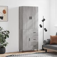 Hoge kast 69,5x34x180 cm bewerkt hout grijs sonoma eikenkleurig - thumbnail