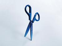 Plus FitCut Curve PREMIUM schaar, 17,5 cm, titanium bladen, blauw, op blister - thumbnail