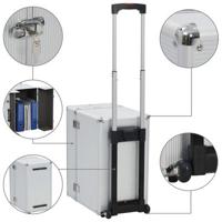 VidaXL Pilotentrolley 47x39x27 cm aluminium zilverkleurig - thumbnail