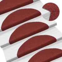 VidaXL Trapmatten zelfklevend 10 st 56x17x3 cm bordeaux rood halfrond - thumbnail