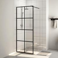 Inloopdouchewand 80x195 cm ESG-glas transparant en zwart - thumbnail