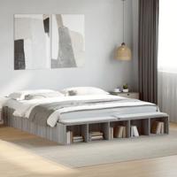 Bedframe bewerkt hout grijs sonoma eikenkleurig 200x200 cm - thumbnail