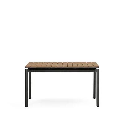 Kave Home Uitschuifbare Tuintafel 'Canyelles' 140/200 x 90cm, kleur Naturel/Zwart