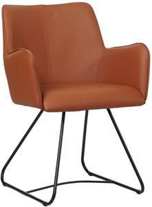 Cognac leren design eetkamerstoel Jazz - Toledo Leer Natur (cognac leer)