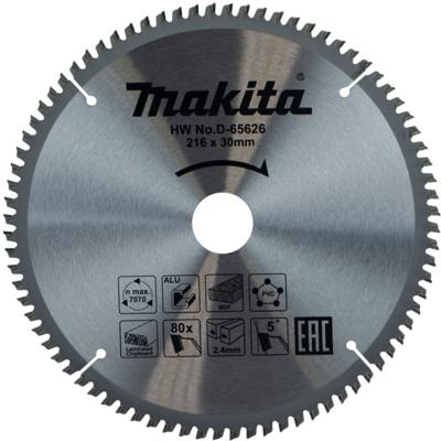 Makita Afkortzaagblad voor Multimaterial | Standaard | Ø 216mm Asgat 30mm 80T - D-65626