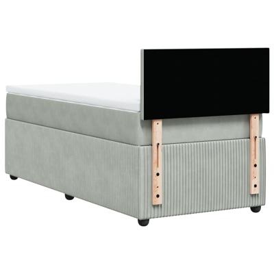 Boxspring met matras fluweel lichtgrijs 120x190 cm