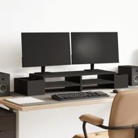 VidaXL Monitorstandaard met opbergruimte 100x27x15 cm hout zwart - thumbnail
