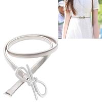 All-Metal materiaal Bow-Knot vorm Buckled elastische fijne riem voor vrouwen lengte: 70cm (zilver) - thumbnail