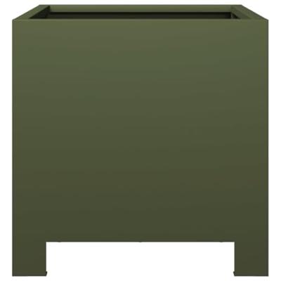 VidaXL Plantenbakken 2 st 30x30x30 cm staal olijfgroen VidaXL Plantenbakken 2 st 30x30x30 cm staal olijfgroen