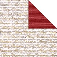 Vivi Gade Design papier, merry christmas en stippen, vel 30,5x30,5 cm, 180 gr, goud, 3 vel/ 1 doos - thumbnail