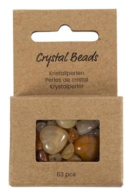 Creativ Company Kristallen kralen, honingcalciet, d 7-12 mm, gatgrootte 1 mm, ca. 63 stuk, lichtgeel, 63 stuk/ 1 doos