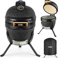 GrillX Kamado BBQ - 13 Inch - Inclusief Opberghoes - Barbecue Egg - Houtskool Barbecue - Zwart - Ø 27 cm - thumbnail