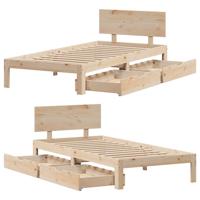 Bedframe met lades massief grenenhout 75x190 cm - thumbnail