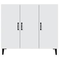 Dressoir 90x34x80 cm bewerkt hout wit - thumbnail