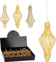 Kerstornament Pegel Glas 15cm Assorti 1st - thumbnail