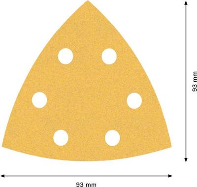 Bosch Accessories EXPERT C470 2608900930 Deltaschuurpapier Geperforeerd Korrelgrootte (num) 120 (l x b) 93 mm x 93 mm 50 stuk(s)