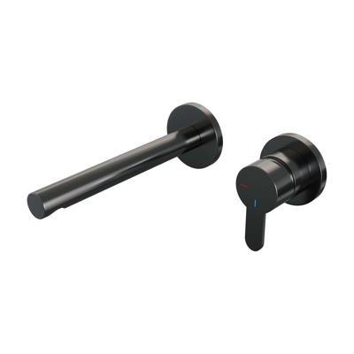 BRAUER Gunmetal Edition inbouw wastafelmengkraan met rechte uitloop en rozetten model D1 gunmetal geborsteld PVD BRAUER Gunmetal Edition inbouw wastafelmengkraan met rechte uitloop en rozetten model D1 gunmetal geborsteld PVD