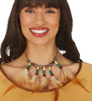 Halsketting Indiaan met Veren Adahy - thumbnail