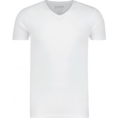 Slater V-Neck T-Shirt Tencel Stretch White (8200)