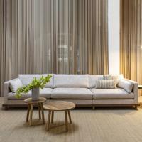 Zuiver 4,5-zits Bank 'Blossom' Eikenhout en stof, kleur Beige - thumbnail