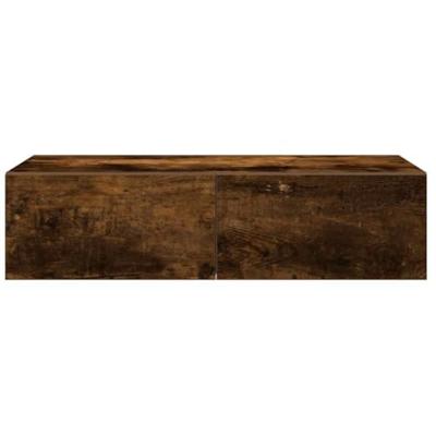 Wandschap met lades 60x26,5x15 cm bewerkt hout gerookt eiken Wandschap met lades 60x26,5x15 cm bewerkt hout gerookt eiken