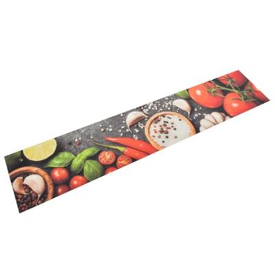 Keukenmat wasbaar groenteprint 60x300 cm fluweel