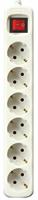 Stopcontactenstrip 6 Tomas met Interruptor Silver Electronics Wit Afmeting 1,5 m - thumbnail