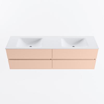 MONDIAZ VICA 170cm badmeubel onderkast Rosee 4 lades. Wastafel CLOUD dubbel 2 kraangaten, kleur Talc.