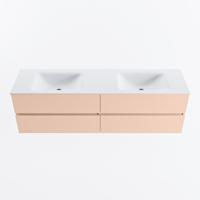 MONDIAZ VICA 170cm badmeubel onderkast Rosee 4 lades. Wastafel CLOUD dubbel 2 kraangaten, kleur Talc. - thumbnail