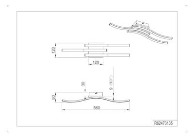 Trio PlafonlampRoute rechthoekig - R62473135