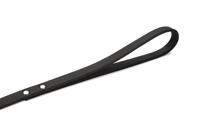 Hondenriem van leer 130cm x 12mm zwart - thumbnail