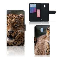 Nokia 1 Plus | Telefoonhoesje | Met pasjeshouder | Luipaard - thumbnail