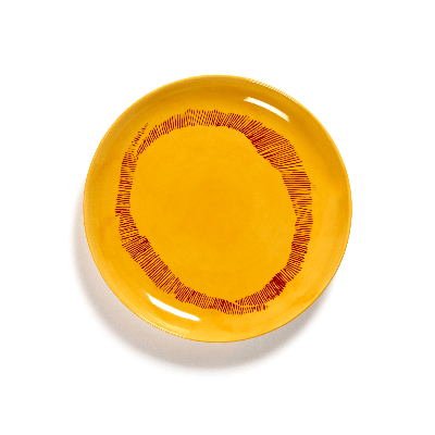 SERAX - Feast by Ottolenghi - Bord S 19 x19cm Sunny Yellow Swirl- SERAX - Feast by Ottolenghi - Bord S 19 x19cm Sunny Yellow Swirl-