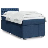 Boxspring met matras stof blauw 100x200 cm - thumbnail