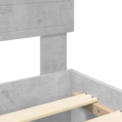 Bedframe met hoofdeinde Beton Grijs 120 x 190 cm Bewerkt hout