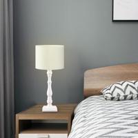 Home sweet home tafellamp Woodi square ↕ 38 cm - wit whitewash - thumbnail