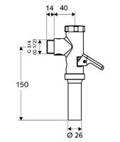 Kirchhoff SCHELL-toiletspoelkraan, chroom, 3/4" - 22020699 - thumbnail