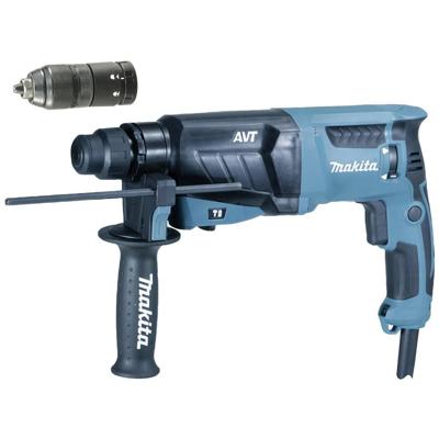 Makita HR2631FTJ Combihamer SDS-Plus 2,4J + snelwisselboorkop + stofafzuigset 800W in Mbox