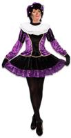 Pieten jurkje met petticoat paars - thumbnail