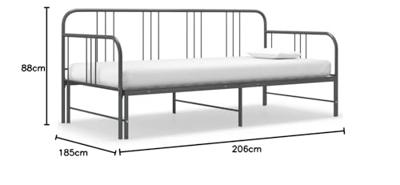 Slaapbankframe uittrekbaar metaal grijs 90x200 cm Slaapbankframe uittrekbaar metaal grijs 90x200 cm