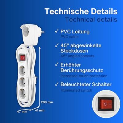 REV 0012392114 Stekkerdoos met schakelaar 3-voudig Wit Randaarde stekker 1 stuk(s)